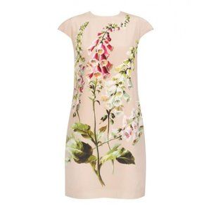 Ted Baker Silk Printed Foxglove Print Sidnee Dress Size 6 US/10 UK